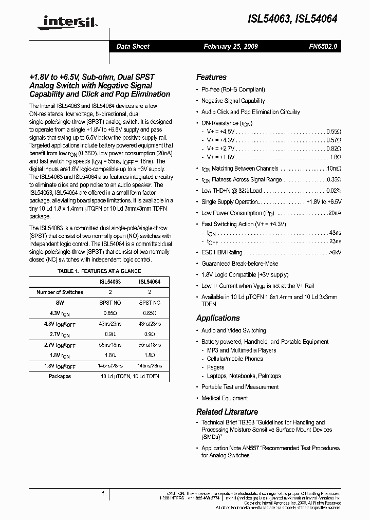 ISL54063_4821047.PDF Datasheet