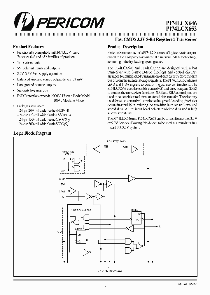 PI74LCX652_4378639.PDF Datasheet