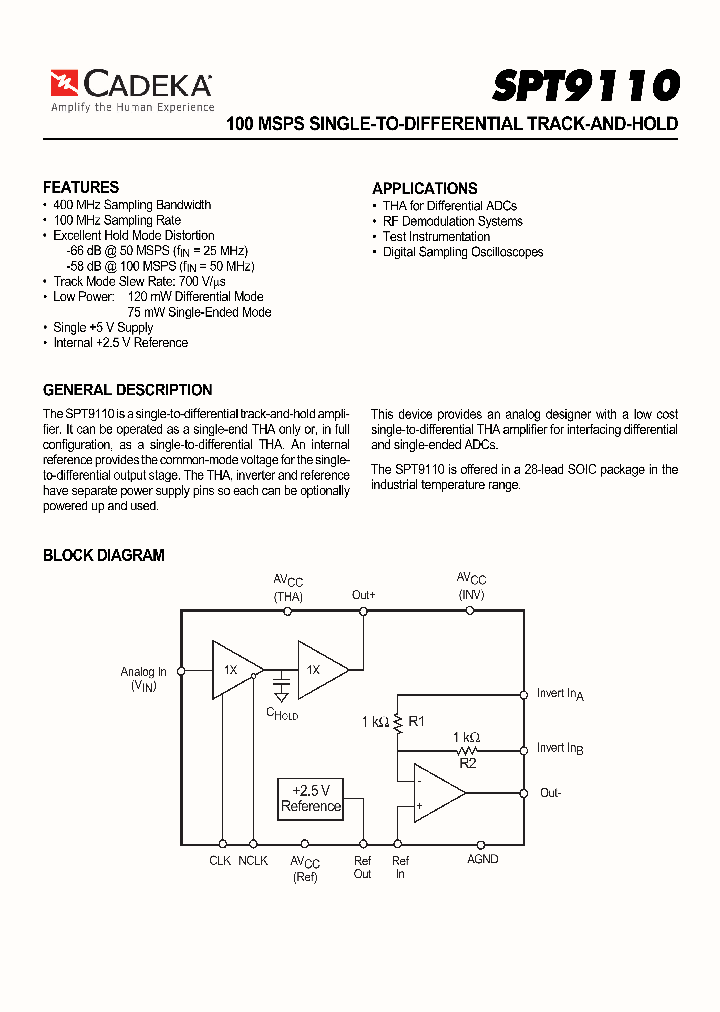 SPT9110_4506355.PDF Datasheet