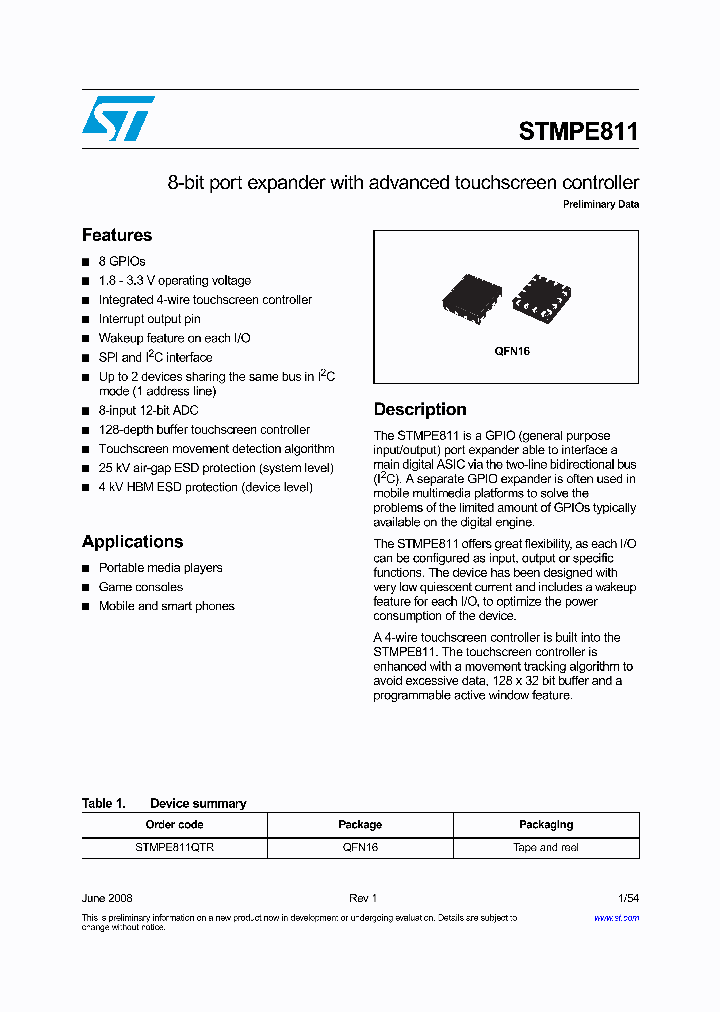 STMPE81108_4234607.PDF Datasheet