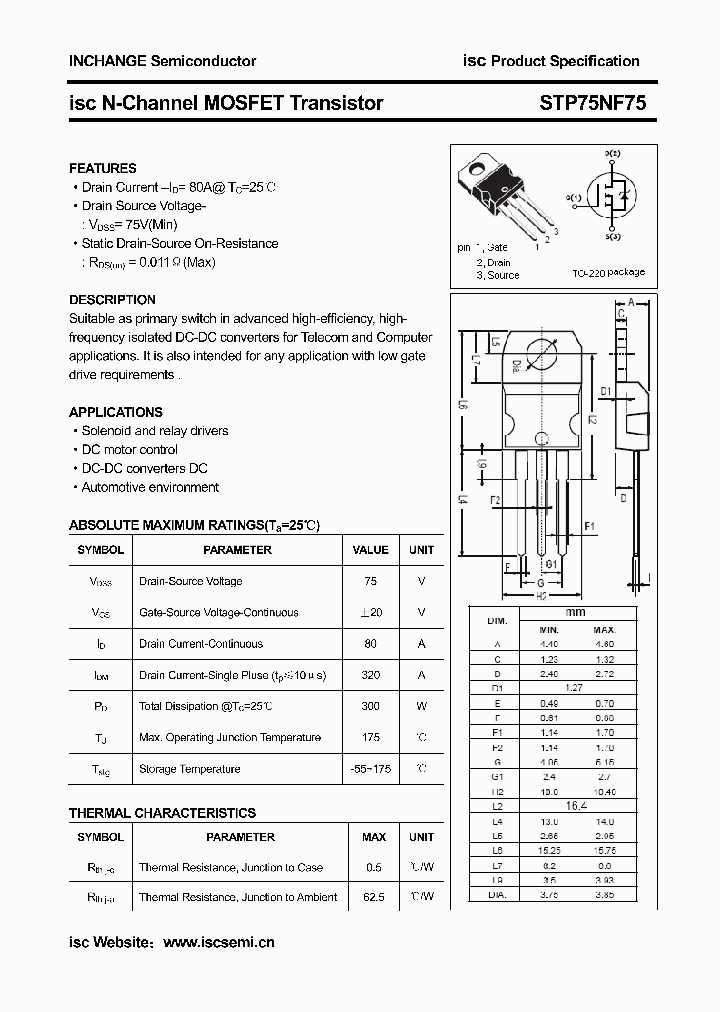 P75nf75 схема включения