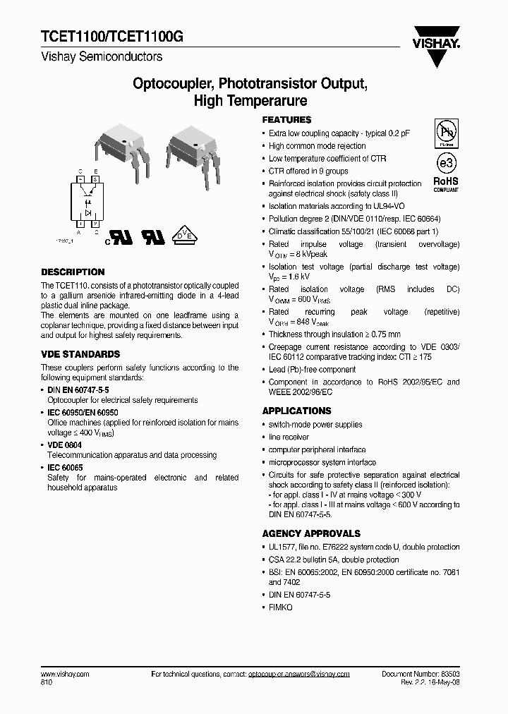 TCET1100_4270609.PDF Datasheet