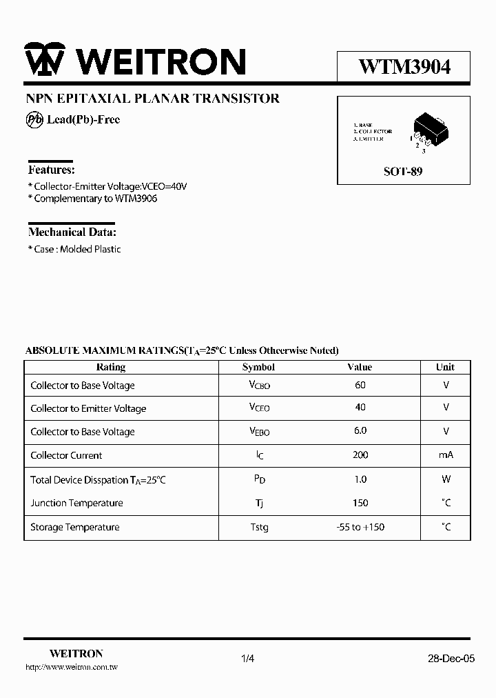 WTM3904_4930901.PDF Datasheet