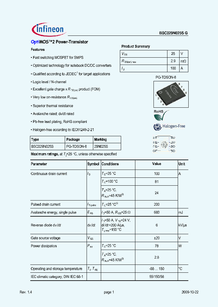 BSC029N025S_5043995.PDF Datasheet