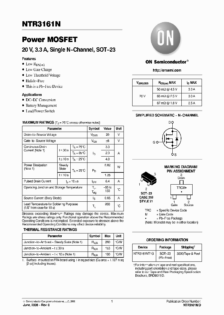 NTR3161N_5062463.PDF Datasheet