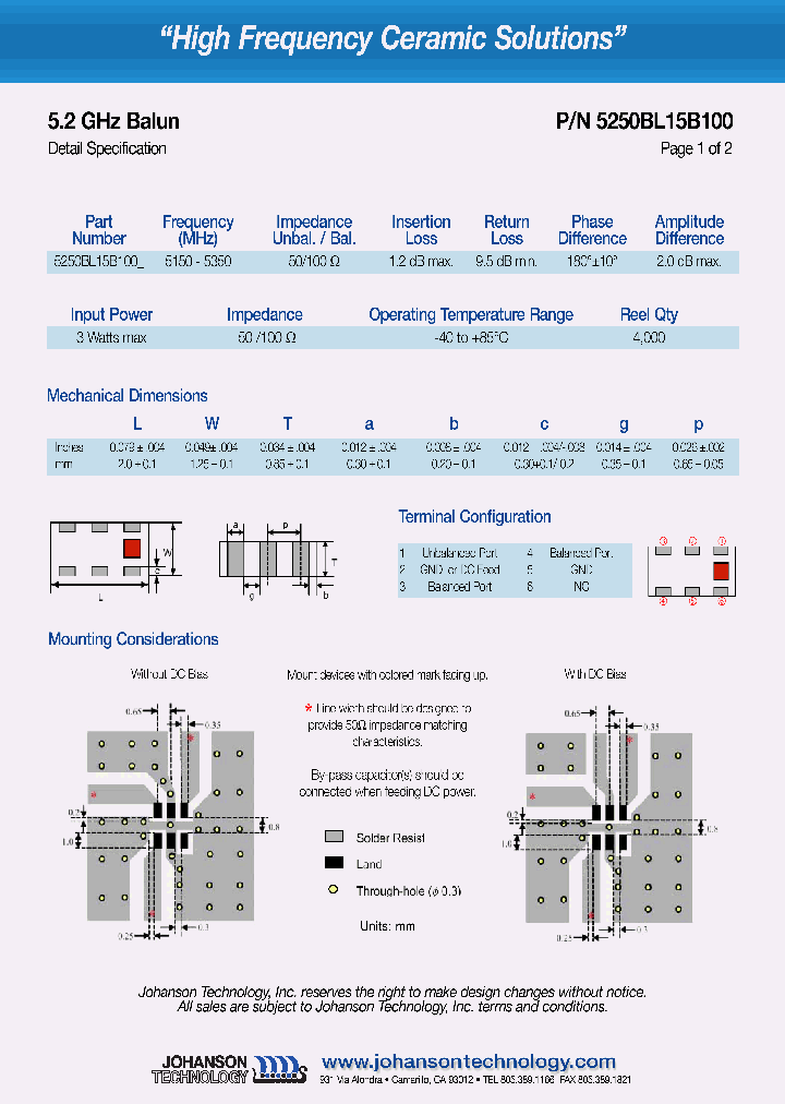 5250BL15B100_144969.PDF Datasheet