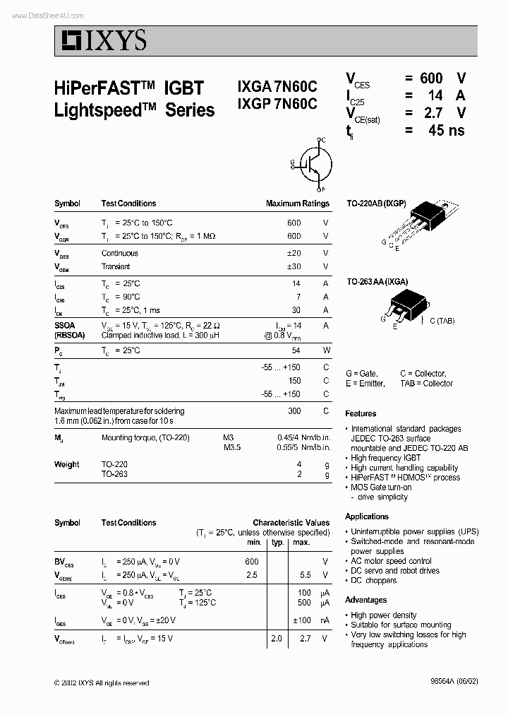 IXGA7N60C_159373.PDF Datasheet