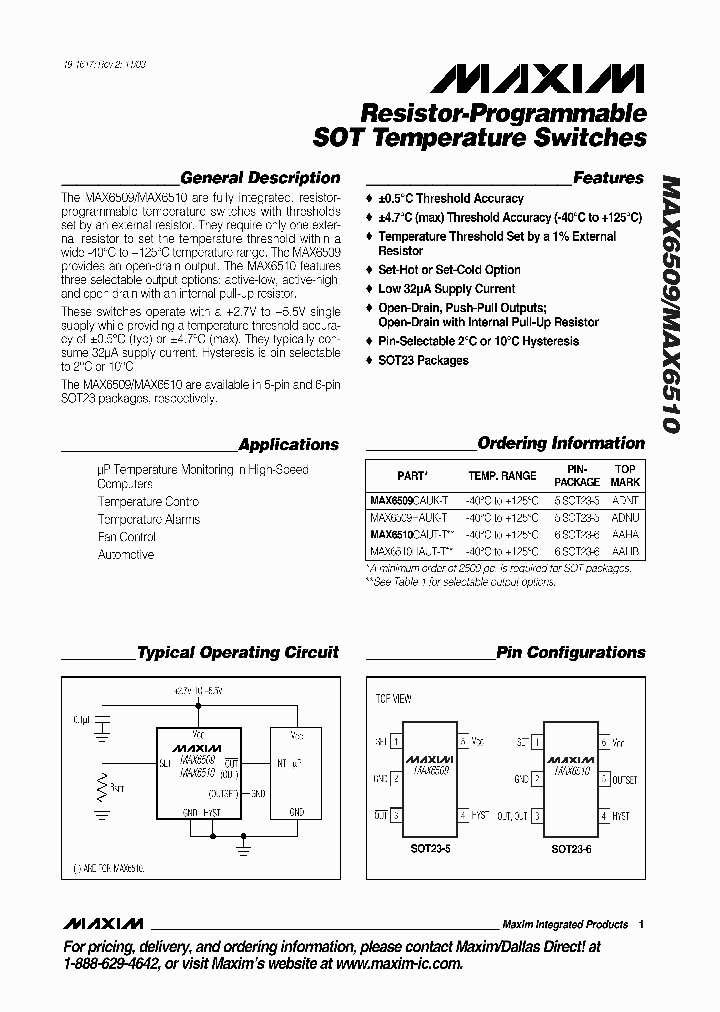 MAX6509_255276.PDF Datasheet