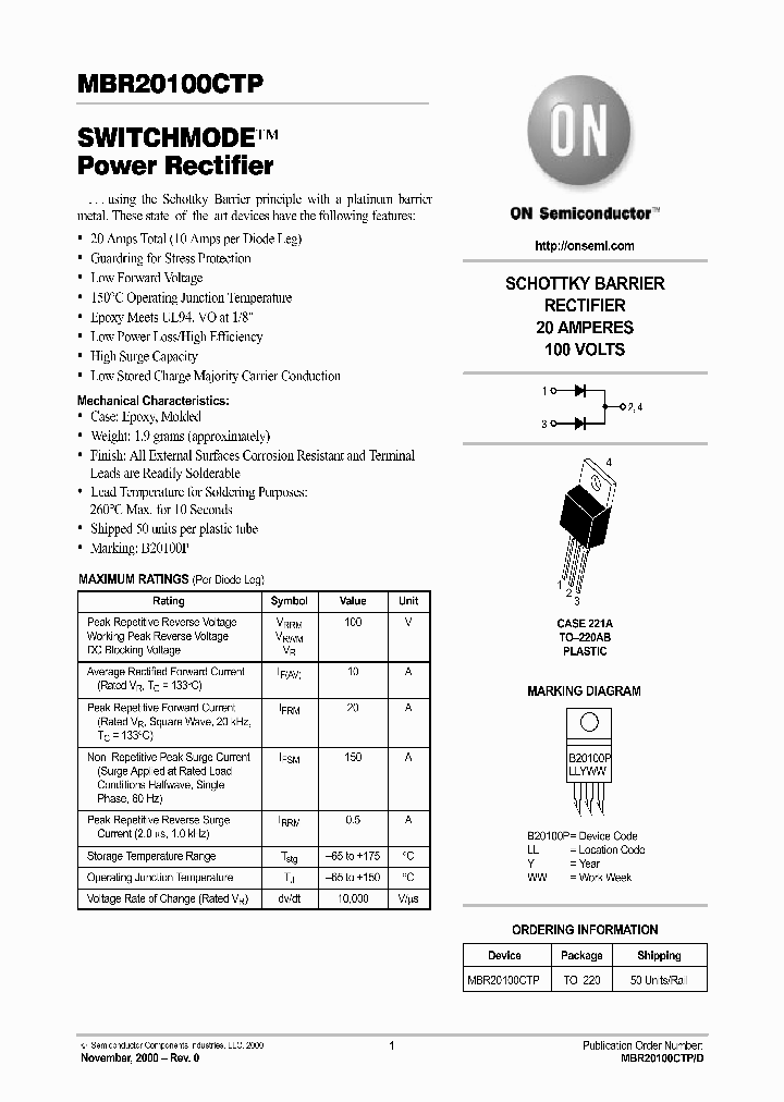 MBR20100CTP_458624.PDF Datasheet