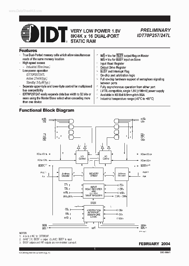 IDT70P257_857744.PDF Datasheet