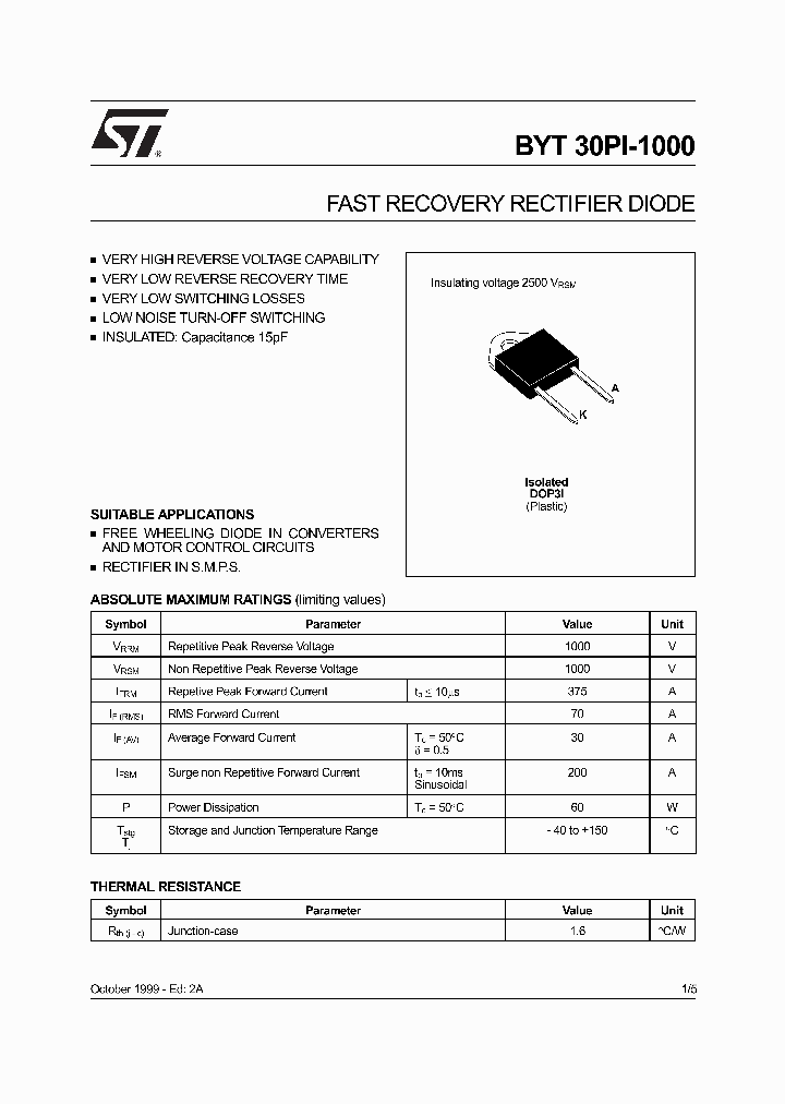 BYT30PI-1000RG_1314279.PDF Datasheet