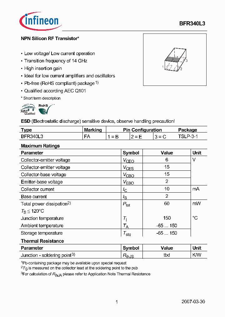 BFR340L307_1309341.PDF Datasheet