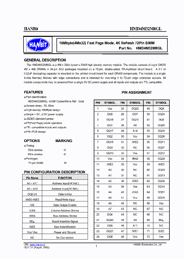 HMD4M32M8GL_930650.PDF Datasheet