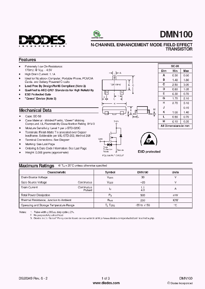 DMN100-7-F_1039828.PDF Datasheet