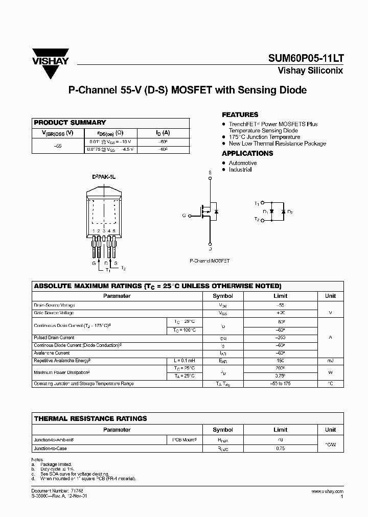 SUM60P05-11LT_1549815.PDF Datasheet