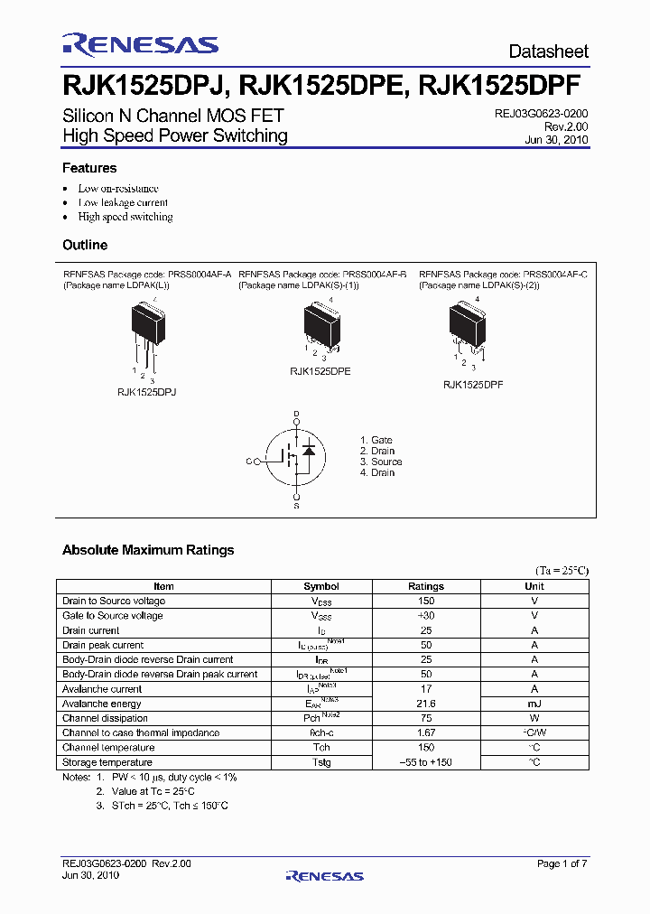 7RJK1525DPF_1801284.PDF Datasheet