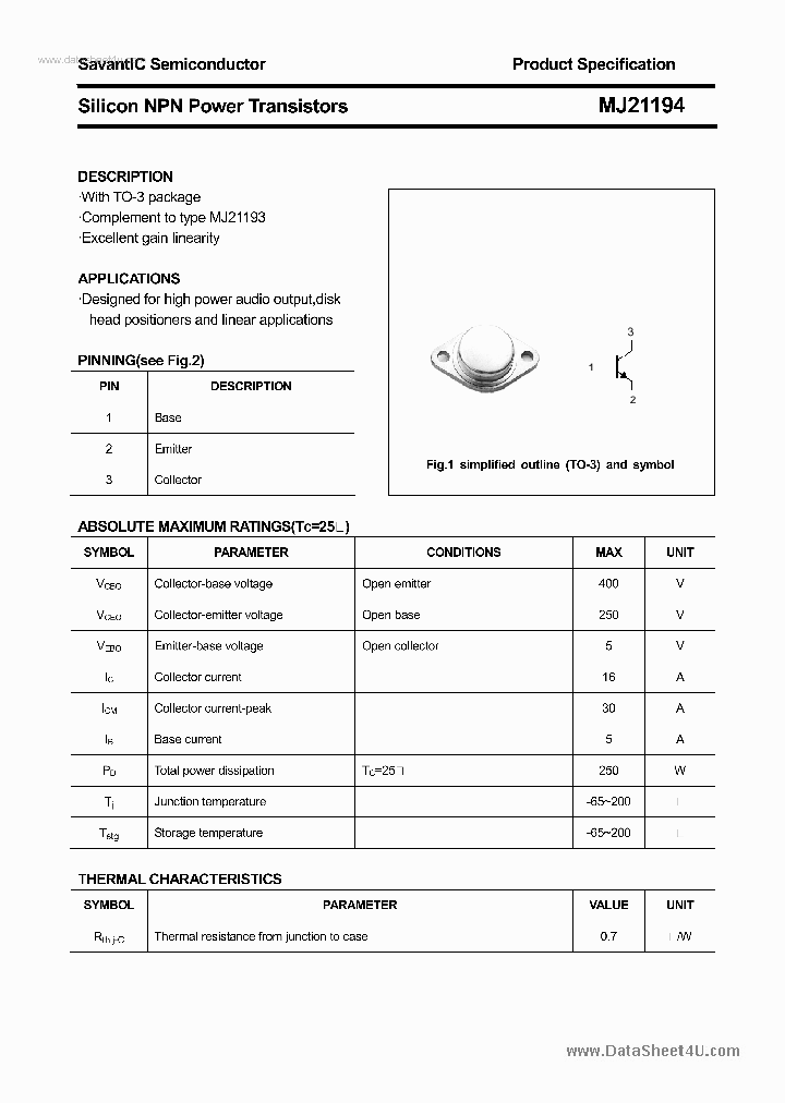 MJ21194_2094616.PDF Datasheet