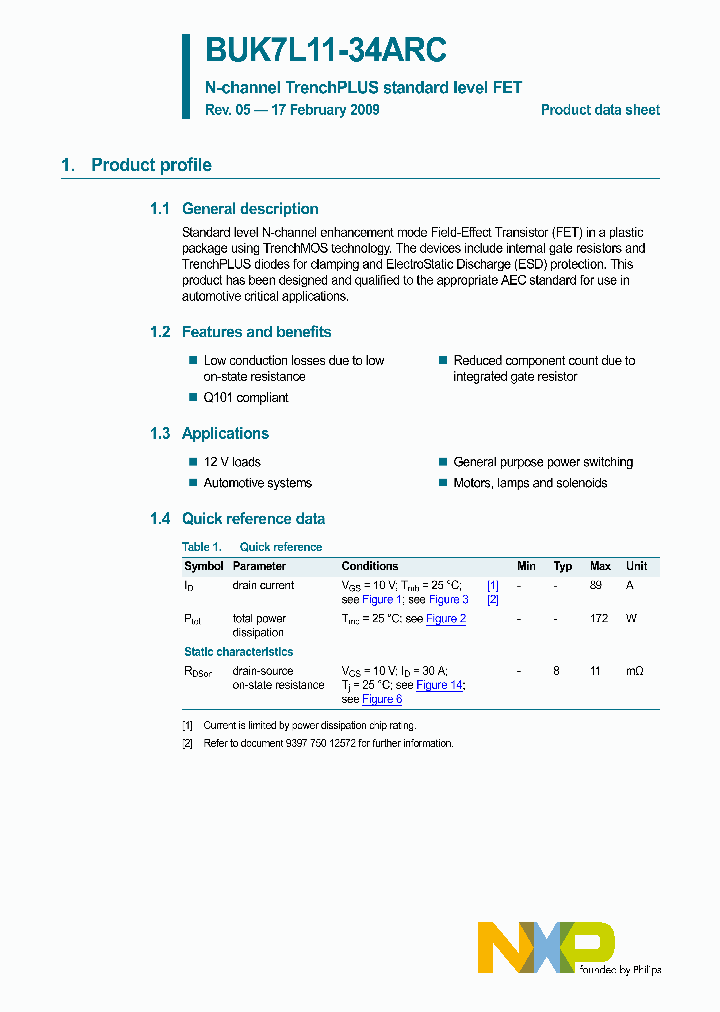 BUK7L11-34ARC_2492665.PDF Datasheet