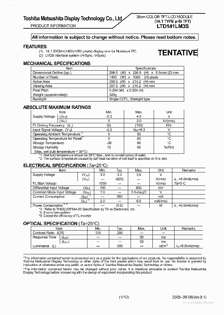 LTD141LM3S_2732945.PDF Datasheet