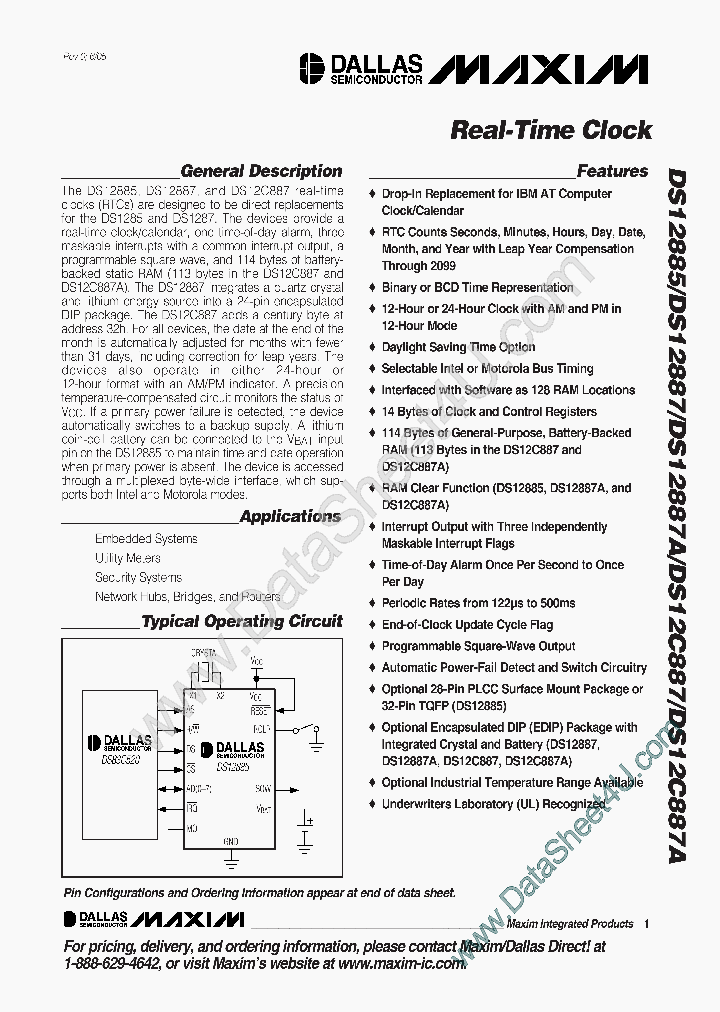 DS12C887_2743999.PDF Datasheet