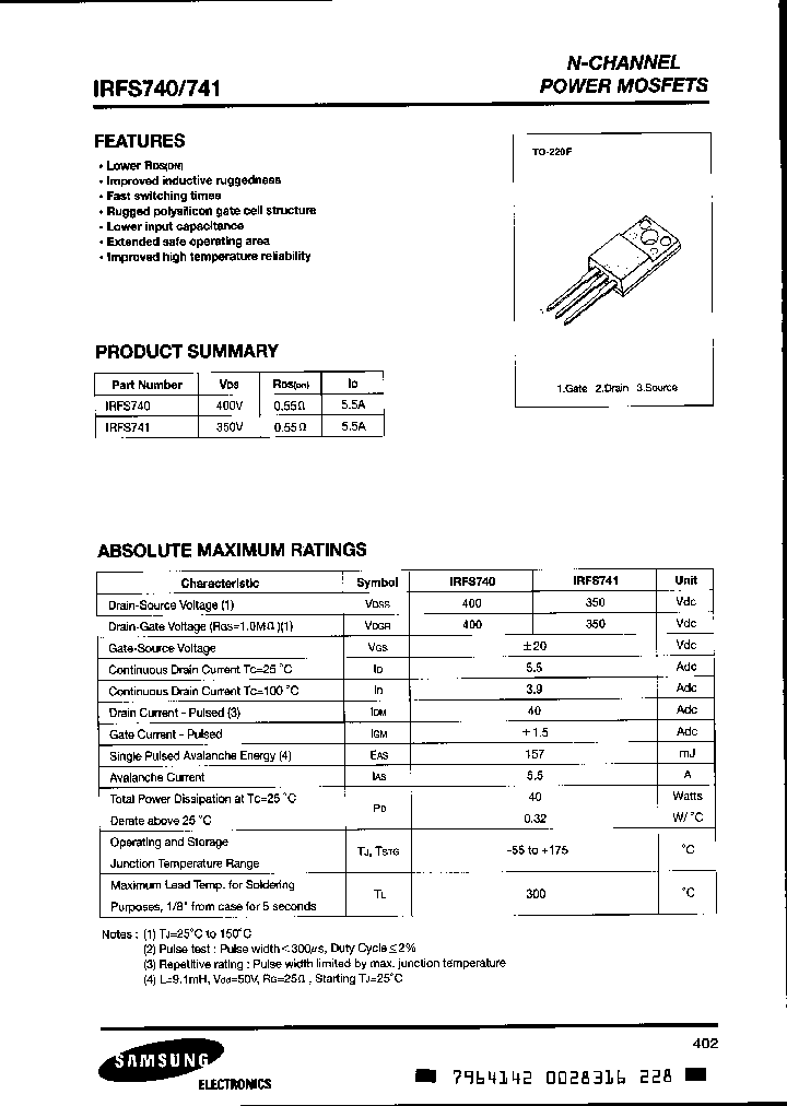 IRFS741_3115150.PDF Datasheet