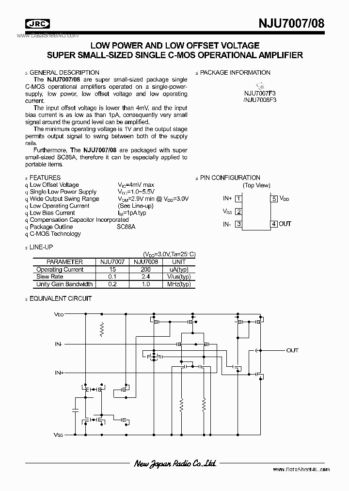 NJU7007_3138732.PDF Datasheet