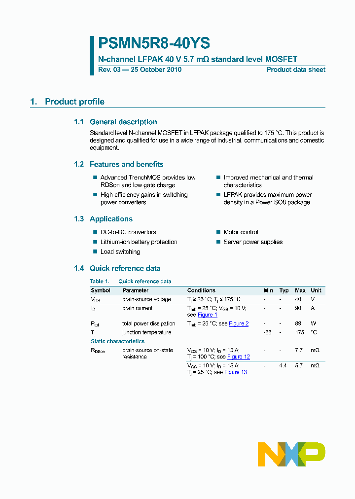 PSMN5R8-40YS_3356134.PDF Datasheet