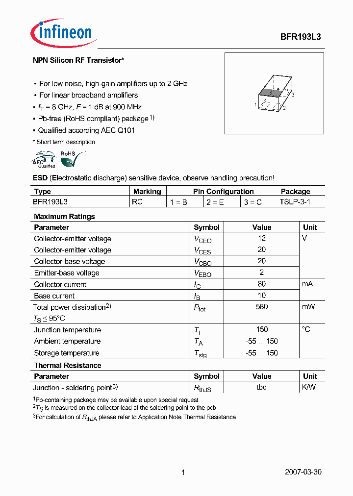 BFR193L307_3410136.PDF Datasheet