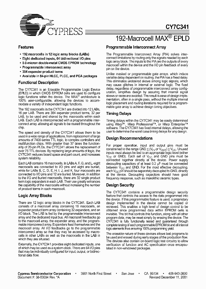 CY7C341-25JC_3815840.PDF Datasheet