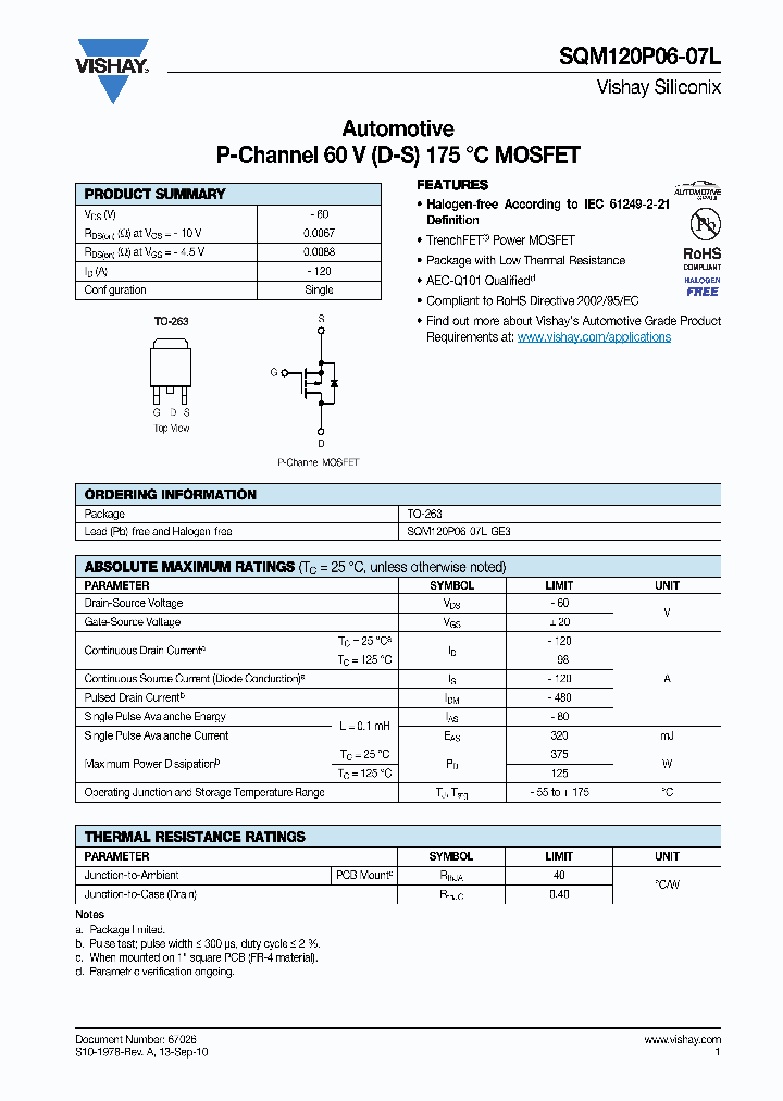 SQM120P06-07L-GE3_3827726.PDF Datasheet