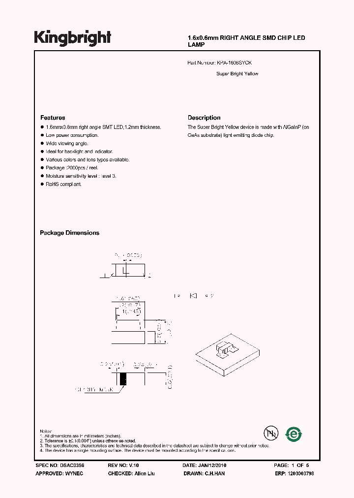 KPA-1606SYCK_3863402.PDF Datasheet