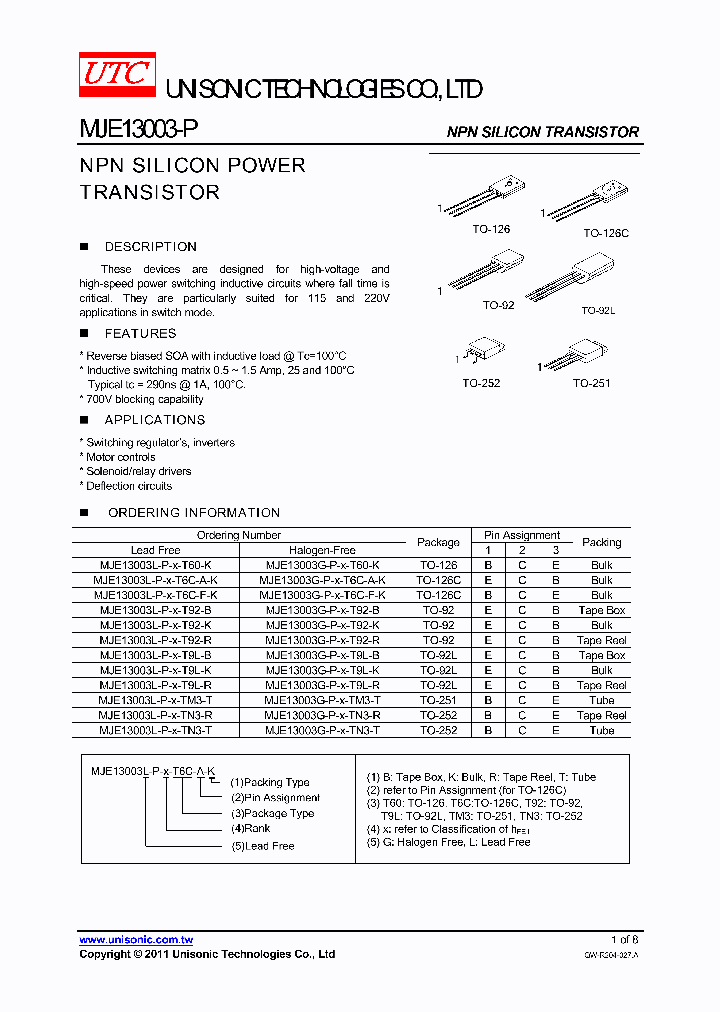 MJE13003L-P-X-T60-K_4161267.PDF Datasheet