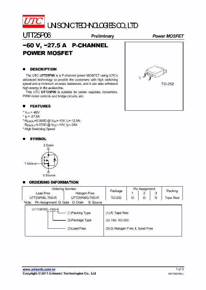 UTT25P06L-TN3-R_4225690.PDF Datasheet