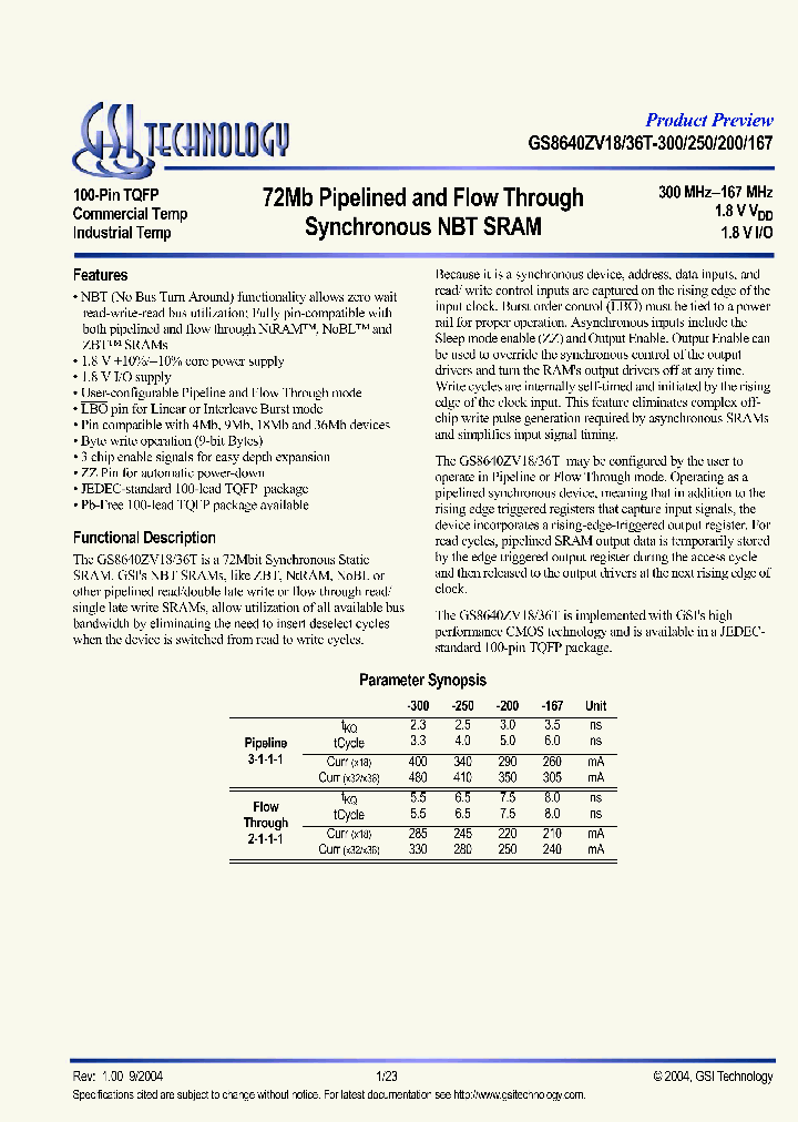 GS8640ZV18T-167I_4287376.PDF Datasheet