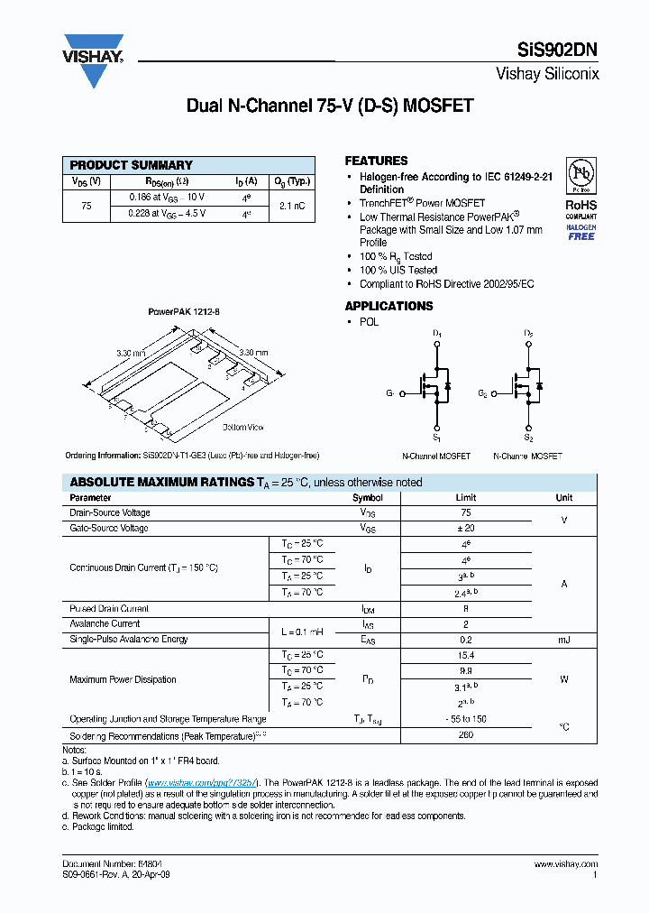 SIS902DN_4288919.PDF Datasheet