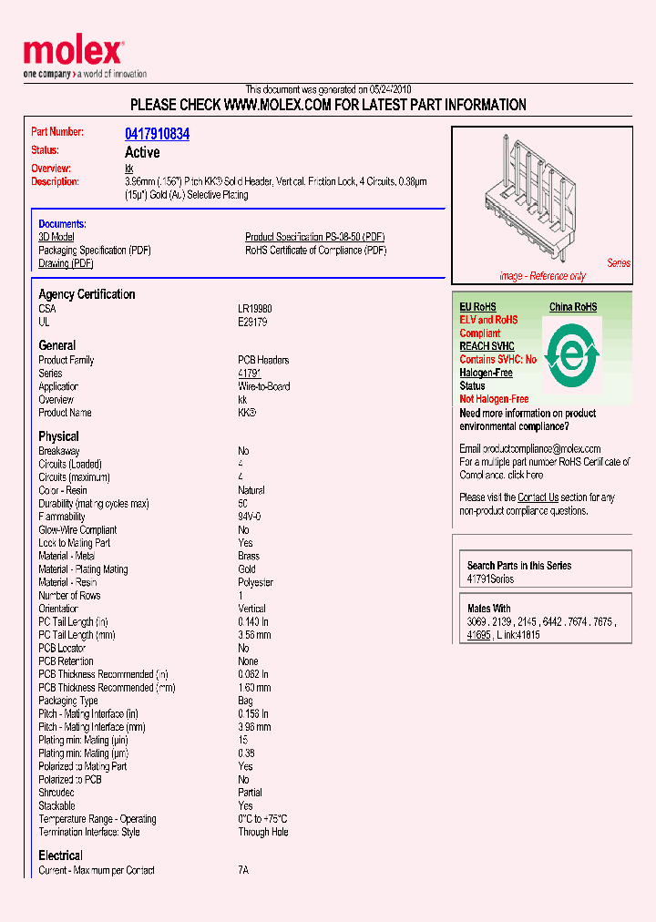 41791-0834_4307557.PDF Datasheet