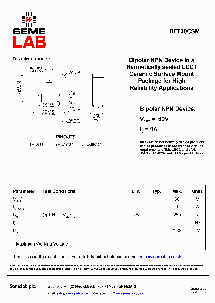 BFT30CSM_4570853.PDF Datasheet