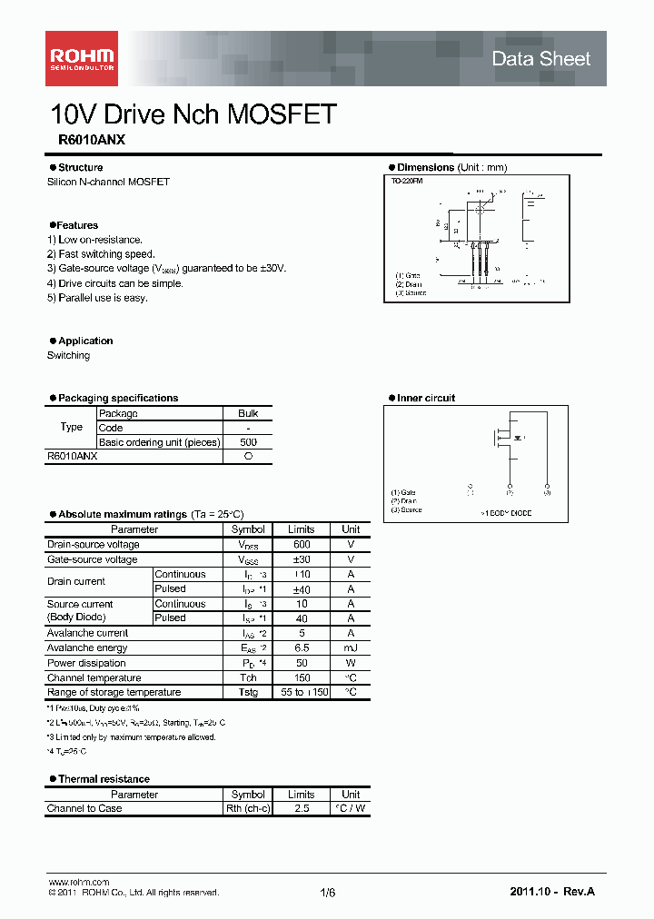 R6010ANX_4660145.PDF Datasheet