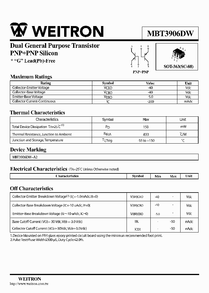 MBT3906DW_4682389.PDF Datasheet