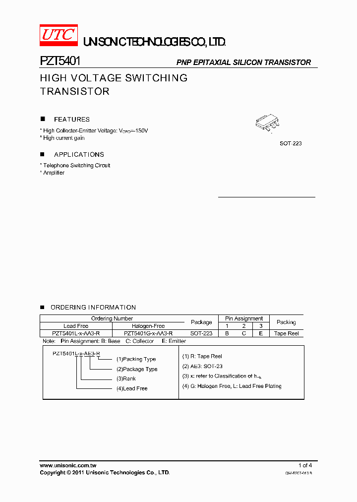 PZT5401G-X-AA3-R_4882071.PDF Datasheet