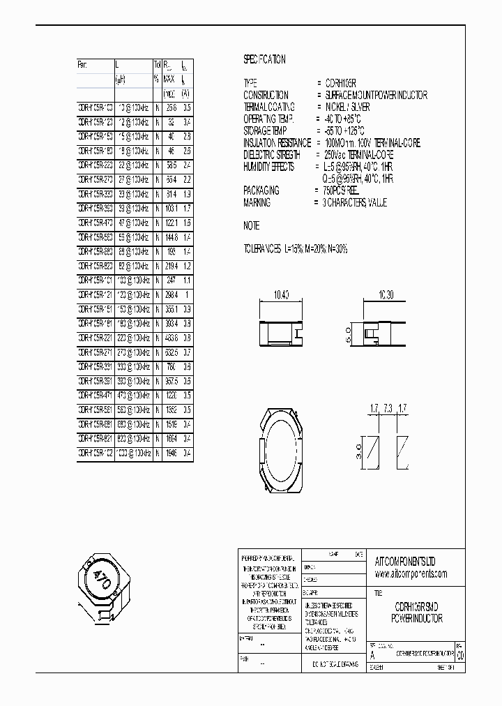 CDRH105R-101_4913418.PDF Datasheet