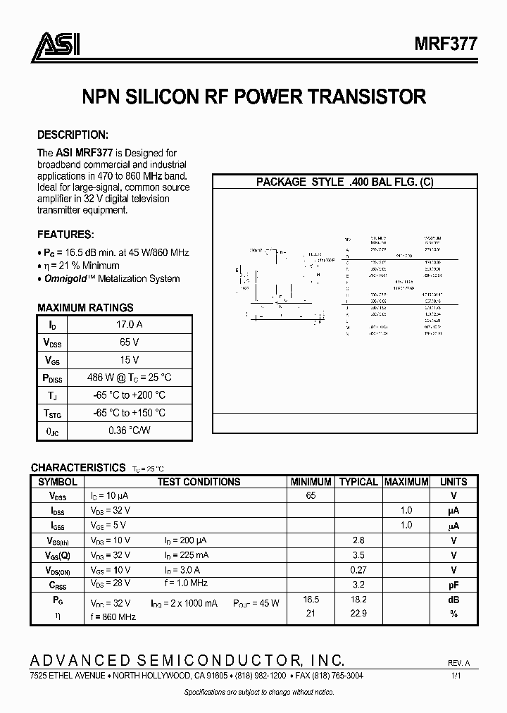 MRF377_5325046.PDF Datasheet