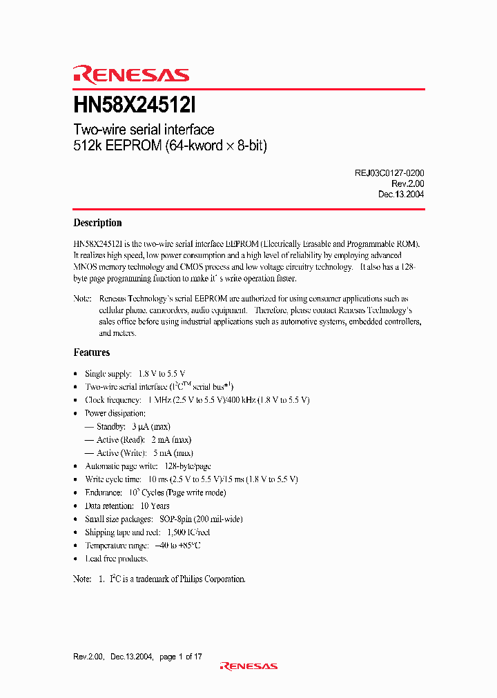 HN58X24512FPIE_5498602.PDF Datasheet