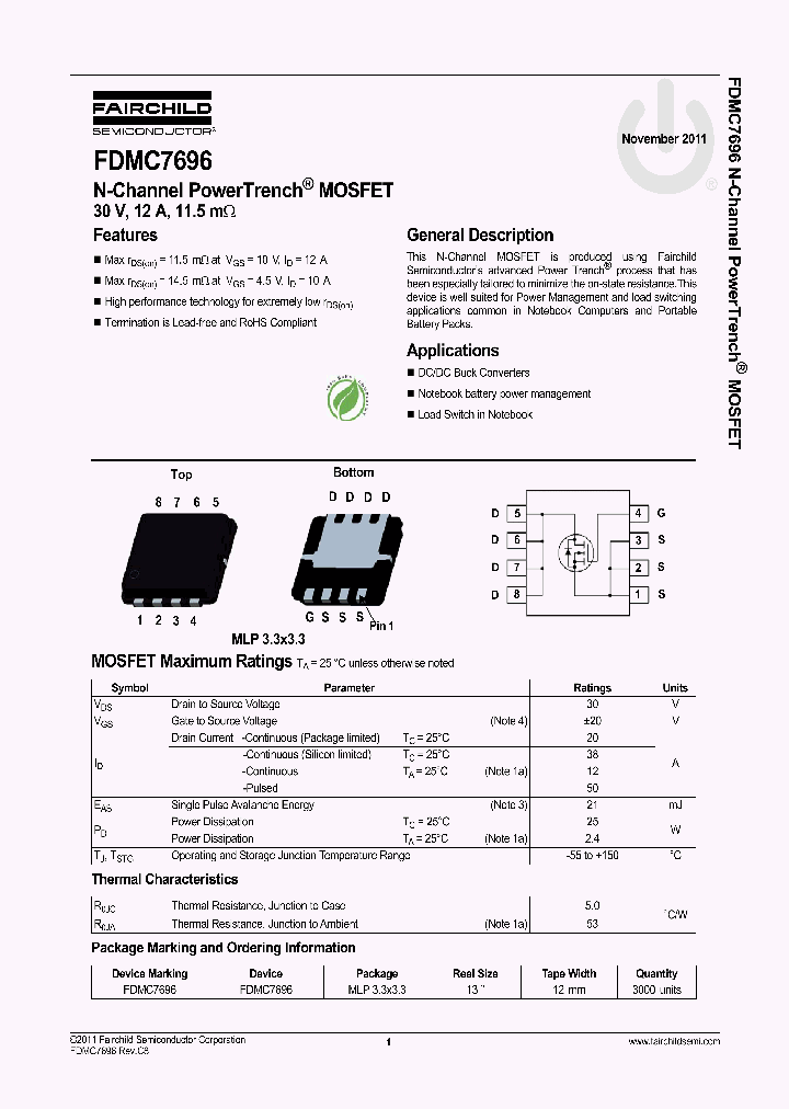 FDMC7696_5907019.PDF Datasheet