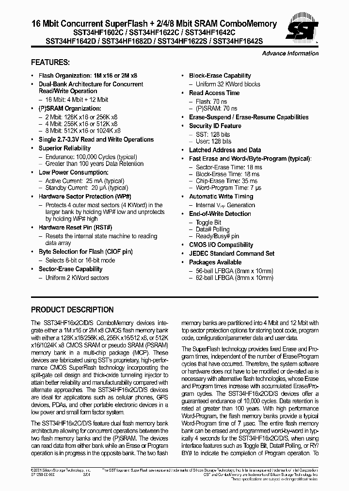 SST34HF1602C-70-4C-B1P_6673427.PDF Datasheet