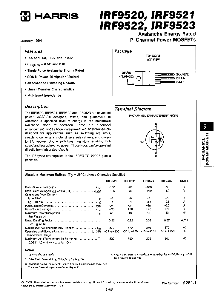 IRF9520_6721702.PDF Datasheet