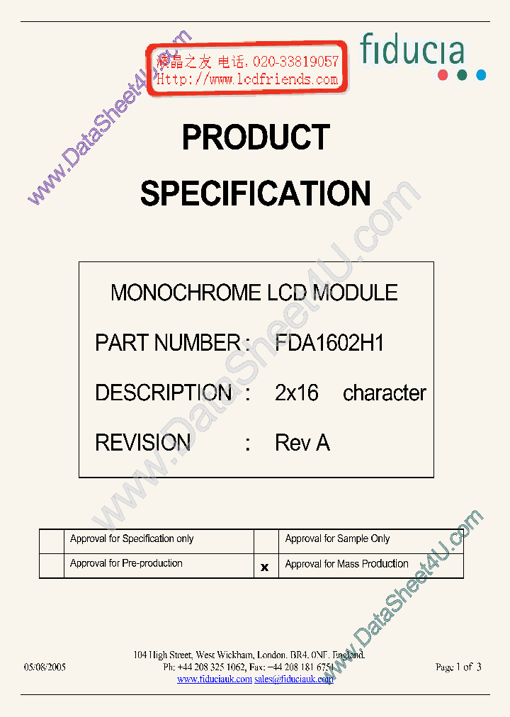 FDA1602H1_7038164.PDF Datasheet