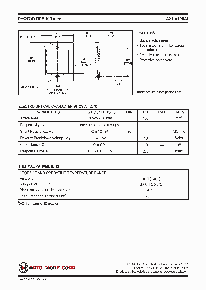 AXUV100AL_7579715.PDF Datasheet