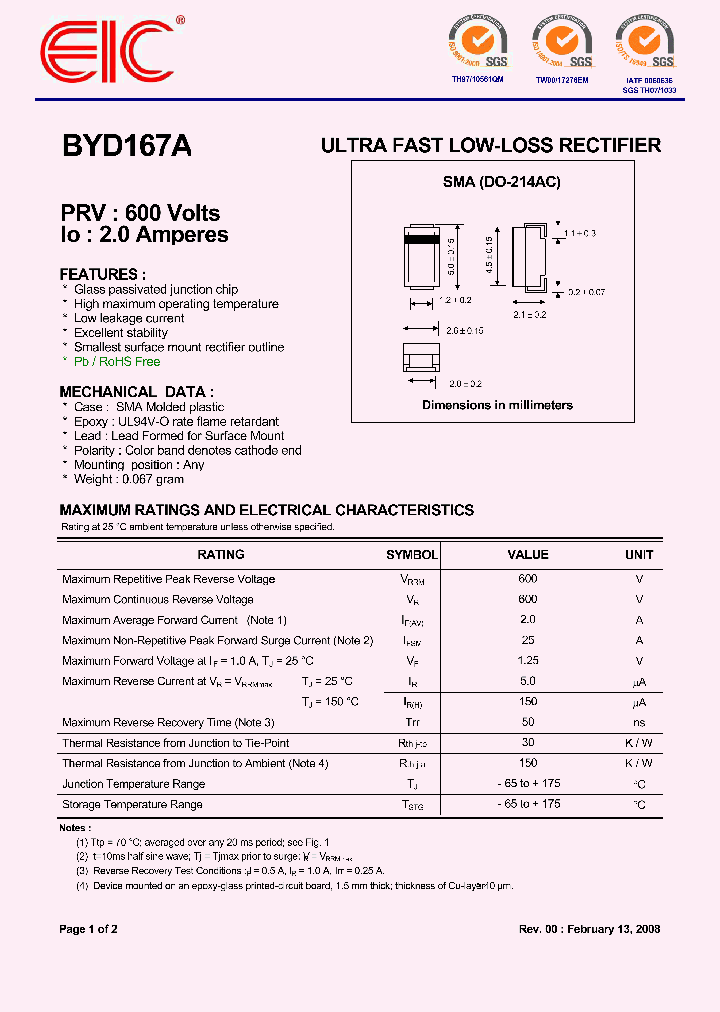 BYD167A_7637925.PDF Datasheet