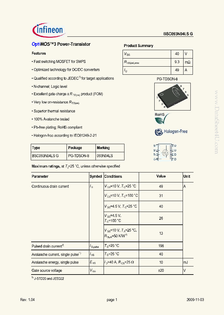 BSC093N04LSG_7668771.PDF Datasheet